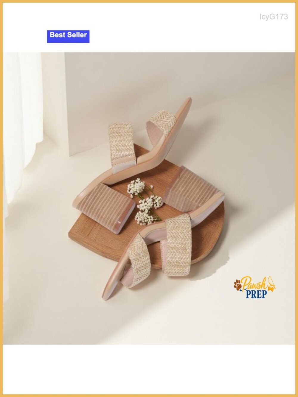 Chunky Block Heels Square Open Toe Raffia Woven Double Strap Slip On Sandals - Picture 3 of 5